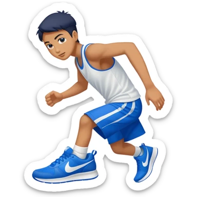 Hai trägt blaue Nike schuhe  sticker