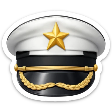 white captain hat closeup alone sticker