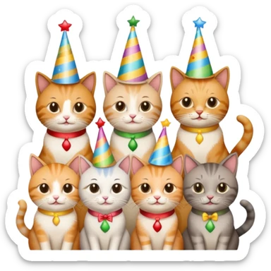 12 cats at a birthday party sticker