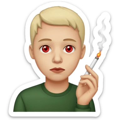 Emoji cansado mariguano sticker