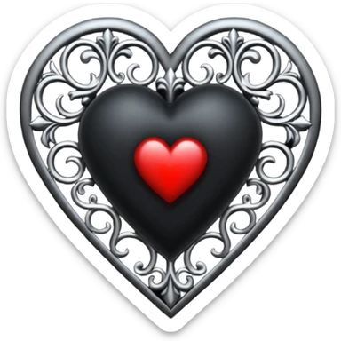 goth heart with a gothic heart cross sticker