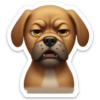 Dog angry and asleep  sticker
