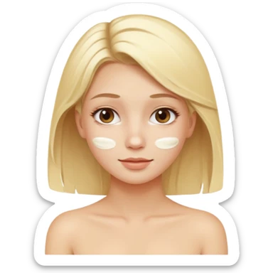 spa girl blonde hair cream on face sticker