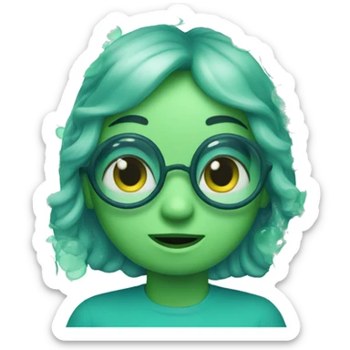 bubbles in blue green sticker