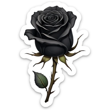 black wilted rose sticker