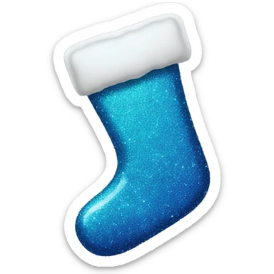 Blue glitter stocking sticker