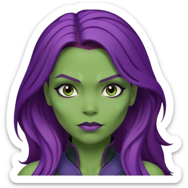 purple haired gamora sticker