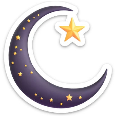 shiny pink crescent moon with sparkles sticker