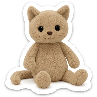 charming jellycat plush, huggable, big round eyes, tiny paws, relaxed pose sticker