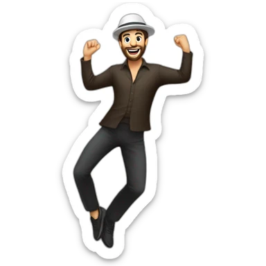 Jewish man disco dancing wearing yarmulka sticker