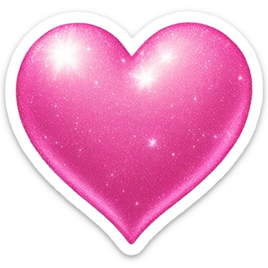 Glittery pink heart sticker