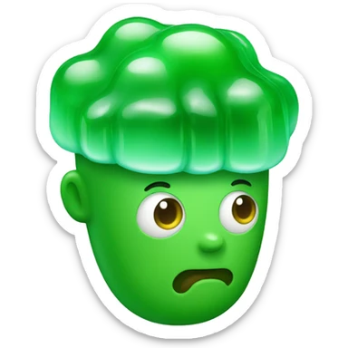 Jelly bear Green head sticker