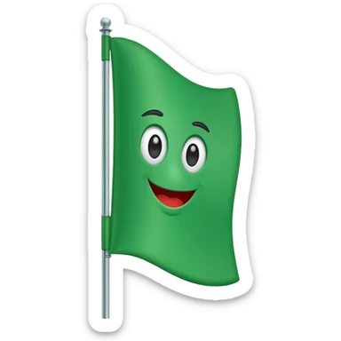 green flag simple clear sticker