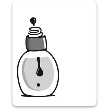 nail polish bottle with brush in pastel colors dd9fb0 ffc6d3 a3bfc9 c4bee2 f1b091, hand-drawn doodle style sticker