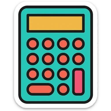 color outline icon style of a calculator sticker