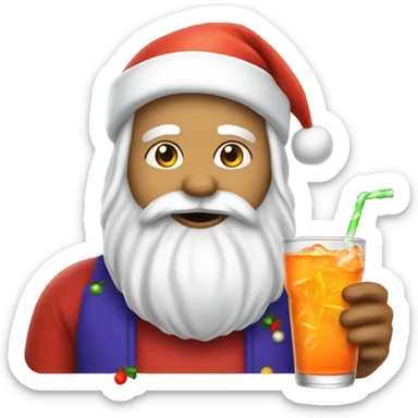 Santa drinking a fanta sticker
