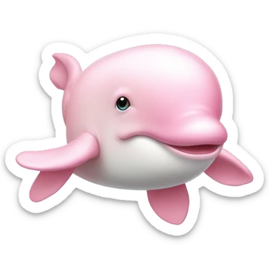 Pink beluga whale with bow on head sticker