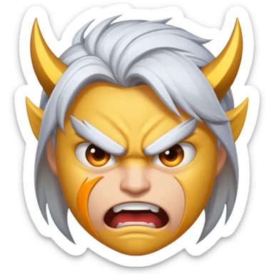 angry emoji of a Mobile Legends: Bang Bang character, expressive face, game-inspired details sticker