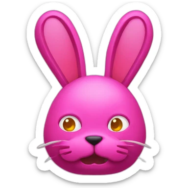 Evil pixel pink rabbit sticker