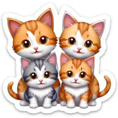 three happy kittens at christmas sticker