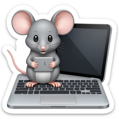 a mouse in a laptop sticker