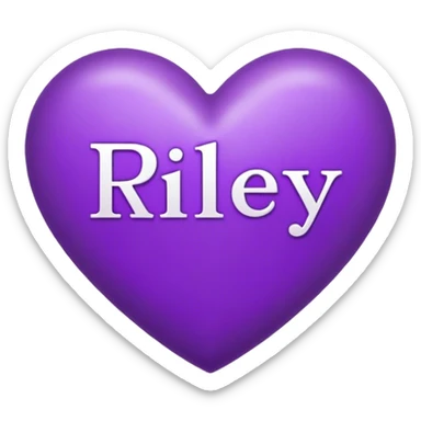 Purple Heart with the letters Riley in the middle  sticker