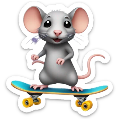 Rat on a skateboard sticker