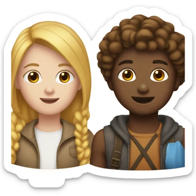 One white bff one brown bff sticker