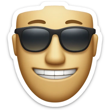 a smirking face in sunglasses sticker