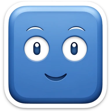 Blauw vierkant met wit vinkje in sticker