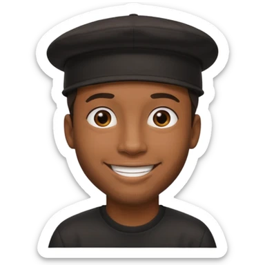 black guy wearing black backwards hat sticker