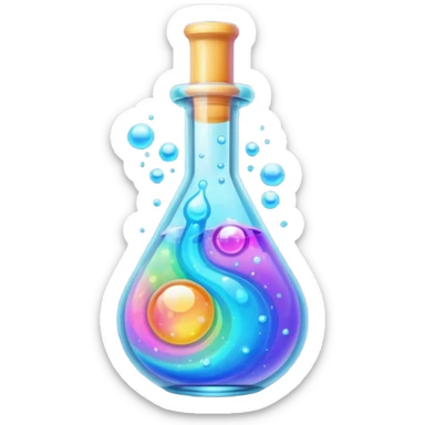 Potion – Glass vial filled with bubbling colored liquid sticker