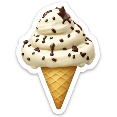 Vanilla ice cream with chocolate flakes sticker