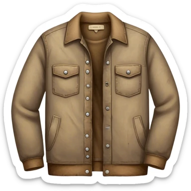 Dirty and worn-out clothes with visible stains, dust, and wrinkles. The fabric looks old and slightly torn, giving a rugged and unkempt appearance sticker