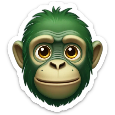 green chimpanzee emojis sticker