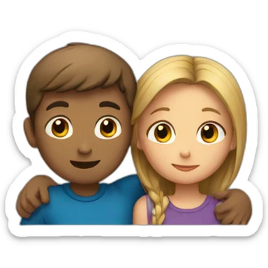 A boy and a girl hugging each other sticker