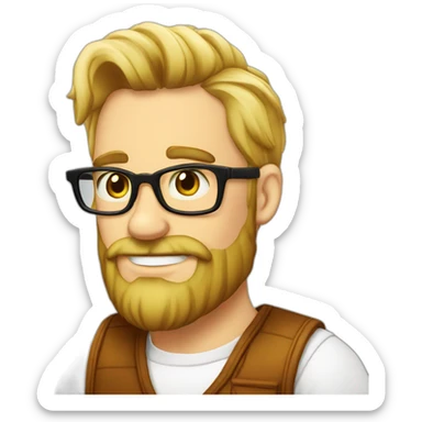 Dude blond glasses beard drink rhum sticker