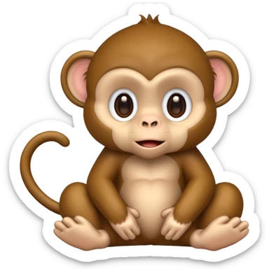 Cute monkey sanzaru sticker