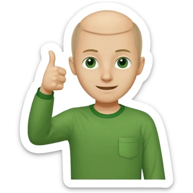 Personajul Baldi (din jocul Baldi's Basics in Education and Learning) făcând un semn de aprobare cu degetul mare in sus sticker