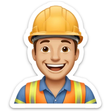 builder laughing hard sticker