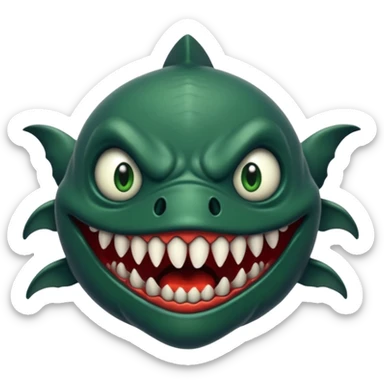 A scary angry ugly African sea creature  sticker
