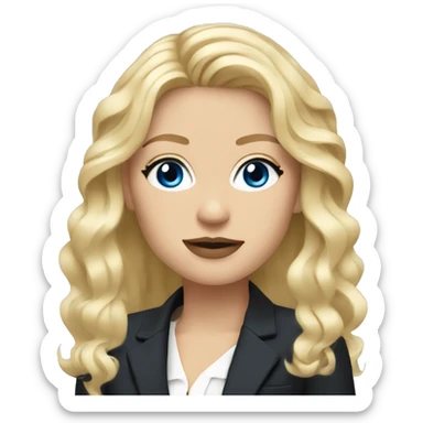 blonde girl blue eyes with chanel blazer sticker