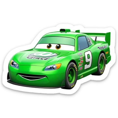 Chick Hicks green race car sticker