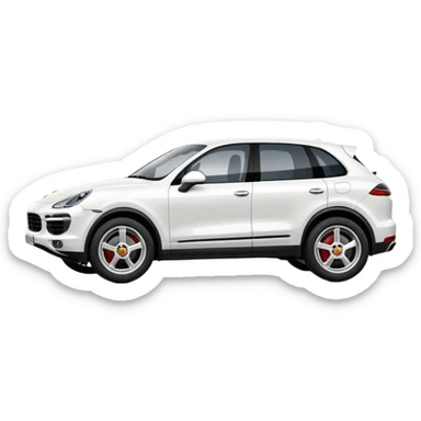 White Porsche Cayenne  sticker