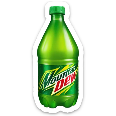 a bottle of mountain dew sticker