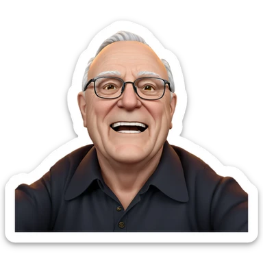 old man with glasses smiling sticker