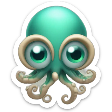 Cute kraken eyes close meditate sticker