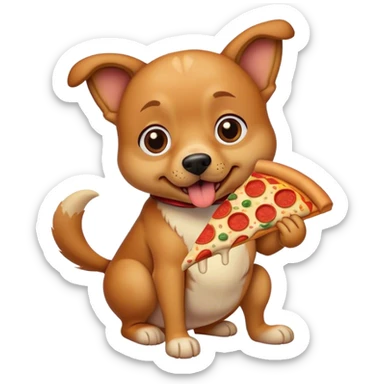 Dog eating pizza sticker