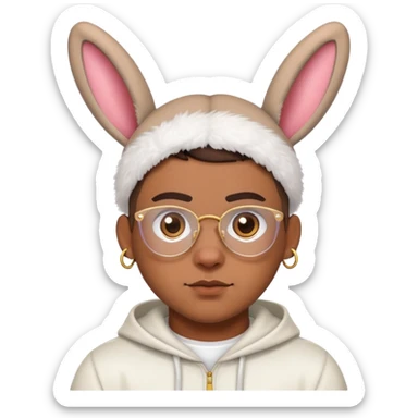 Bad Bunny with bunny ears sticker