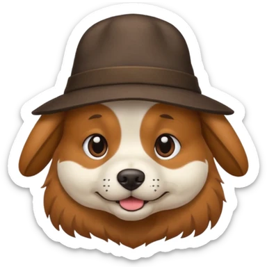 dog wearing hat  sticker